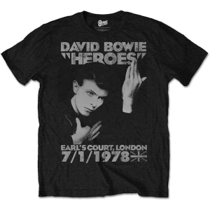 David Bowie - Heroes Earls Court Uni Bl S in the group MERCHANDISE / T-shirt / Pop-Rock at Bengans Skivbutik AB (2626144r)