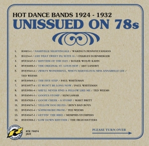 Various - Unissued On 78S Hot Dance Bands 1924-193 in the group CD / Jazz at Bengans Skivbutik AB (3930943)