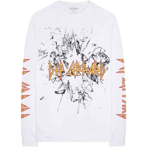 Def Leppard - Shatter Uni Wht Longsleeve in the group MERCHANDISE / T-shirt / Heavy Metal at Bengans Skivbutik AB (3943259r)