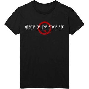 Queens Of The Stone Age - Text Logo & Q Uni Bl T-Shirt in the group MERCHANDISE / T-shirt / Pop-Rock at Bengans Skivbutik AB (4019010r)