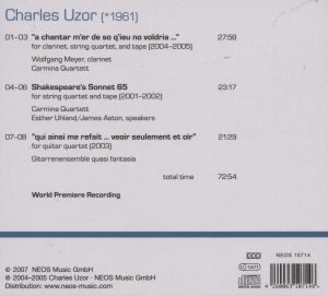 Uzor C. - Quartets/Quintet in the group CD / Klassiskt,Övrigt at Bengans Skivbutik AB (4051032)