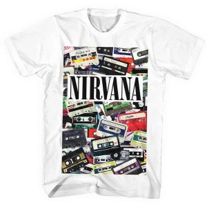 Nirvana - Cassettes Uni Wht T-Shirt in the group MERCHANDISE / T-shirt / Pop-Rock at Bengans Skivbutik AB (4084207r)