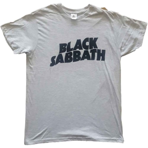 Black Sabbath - Black Wavy Logo Uni Grey in the group MERCHANDISE / T-shirt / Heavy Metal at Bengans Skivbutik AB (4130268r)