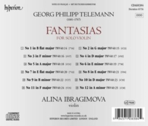 Telemann Georg Philipp - Fantasias For Solo Violin in the group Externt_Lager / at Bengans Skivbutik AB (4184324)