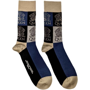 Queen - Crest Blocks Uni Navy Socks (Eu 40-45) in the group MERCHANDISE / Merch / Pop-Rock at Bengans Skivbutik AB (4225961)