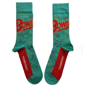 David Bowie - Stars Outline Uni Green Socks (Eu 40-45) in the group MERCHANDISE / / at Bengans Skivbutik AB (4225969)