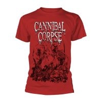 Cannibal Corpse - T/S Pile Of Skulls Red (S) in the group MERCHANDISE / T-shirt / Hårdrock at Bengans Skivbutik AB (4231157)