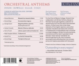 Choir Of Merton College Oxford Br - Orchestral Anthems in the group Externt_Lager / at Bengans Skivbutik AB (4261656)