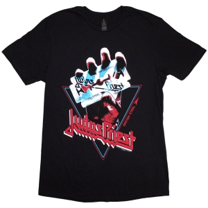Judas Priest - Unisex T-Shirt: British Steel Hand Triangle in the group MERCHANDISE / T-shirt / Heavy Metal at Bengans Skivbutik AB (4267923r)
