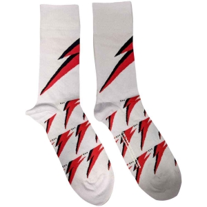 David Bowie - Flash Uni Wht Socks (Eu 40-45) in the group MERCHANDISE / / at Bengans Skivbutik AB (4271737)