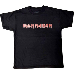 Iron Maiden - Logo Boys T-Shirt Bl in the group MERCHANDISE / Merch / Hårdrock at Bengans Skivbutik AB (4287493r)