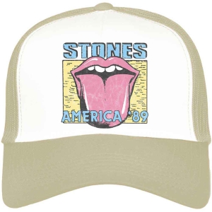 Rolling Stones - America '89 Tour Map Sand/Wht Mesh-Back in the group MERCHANDISE / Cap / Pop-Rock at Bengans Skivbutik AB (4289890)