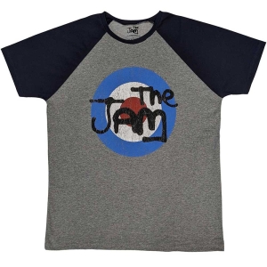 The Jam - Vintage Logo Uni Grey/Navy Raglan:  in the group MERCH / T-Shirt /  at Bengans Skivbutik AB (5532679r)