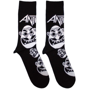 Anthrax - Faces B&W Uni Bl Socks (Eu 40-45) in the group MERCHANDISE / Merch / Hårdrock at Bengans Skivbutik AB (5536101)