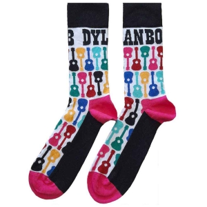 Bob Dylan - Guitar Pattern Uni Wht Socks (Eu 40-45) in the group MERCHANDISE / / at Bengans Skivbutik AB (5536109)
