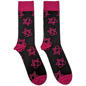 Him - Mini Pink Heartagr Bl Socks (Eu 40-45) in the group MERCHANDISE / Merch / Hårdrock at Bengans Skivbutik AB (5536120)