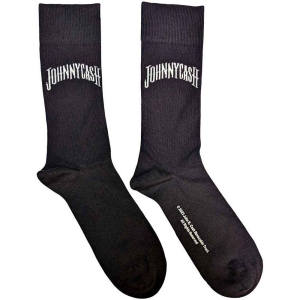 Johnny Cash - Man In Black Logo Char Socks (Eu 40-45) in the group MERCHANDISE / / at Bengans Skivbutik AB (5536133)
