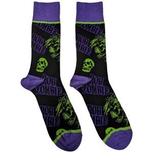 Rob Zombie - Skull Green/Purple Bl Socks (Eu 40-45) in the group MERCHANDISE / / at Bengans Skivbutik AB (5536183)