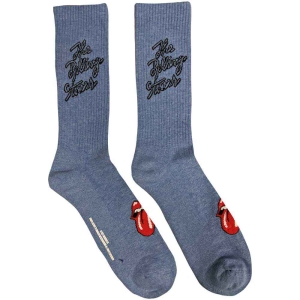 Rolling Stones - Script Logo Uni Blue Socks (Eu 40-45) in the group MERCHANDISE / / at Bengans Skivbutik AB (5536193)