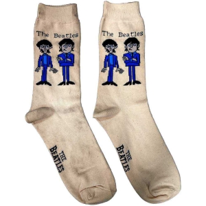 The Beatles - Cartoon Uni Cream Socks (Eu 40-45) in the group MERCHANDISE / / at Bengans Skivbutik AB (5536223)