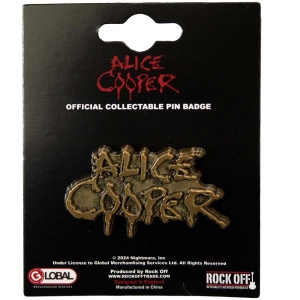 Alice Cooper - Dripping Logo Gold Pin Badge in the group OUR PICKS / New Merch / June at Bengans Skivbutik AB (5537263)