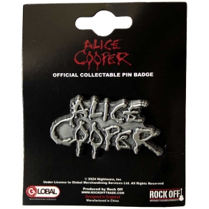 Alice Cooper - Dripping Logo Silver Pin Badge in the group OUR PICKS / New Merch / June at Bengans Skivbutik AB (5537264)