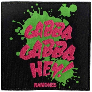 Ramones - Gabba Gabba, Hey Woven Patch in the group MERCHANDISE at Bengans Skivbutik AB (5538336)