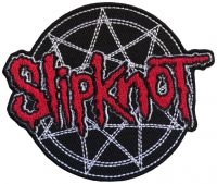 Slipknot - Patch Red Logo Over Nonagram (8,3 X in the group MERCHANDISE / Merch / Kommande / Hårdrock at Bengans Skivbutik AB (5538443)