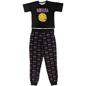 Nirvana - Xerox Smiley Pink Lady Bl Pyjamas: in the group MERCHANDISE / Merch / Hårdrock at Bengans Skivbutik AB (5540912r)