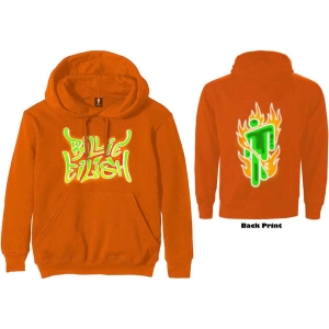 Billie Eilish - Airbrush Flames Blohsh Uni Or. Hood:2Xl in the group MERCHANDISE / Hoodies / Pop-Rock at Bengans Skivbutik AB (5540924)