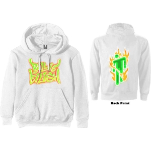 Billie Eilish - Airbrush Flames Blohsh Uni Wht Hood: S in the group MERCHANDISE / Hoodies / Pop-Rock at Bengans Skivbutik AB (5541004r)