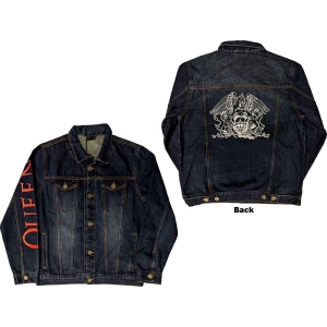 Queen - White Crest Uni Denim Jacket: in the group MERCHANDISE / Merch / Pop-Rock at Bengans Skivbutik AB (5541252r)
