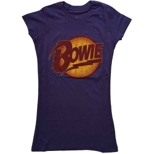 David Bowie - Vtge Diamond Dogs Logo Lady Purp 1Xs in the group MERCHANDISE / T-shirt / Pop-Rock at Bengans Skivbutik AB (5541374)