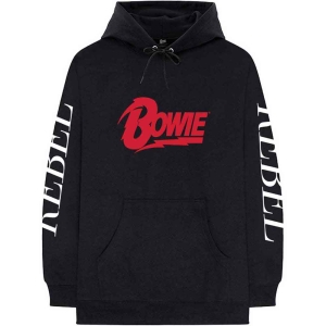 David Bowie - Rebel Rebel Uni Bl Hood:  S in the group MERCHANDISE / Hoodies / Pop-Rock at Bengans Skivbutik AB (5541395r)