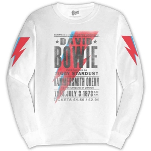 David Bowie - Hammersmith Odeon Uni Wht LongSleeve in the group MERCHANDISE / Hoodies / Pop-Rock at Bengans Skivbutik AB (5541401r)