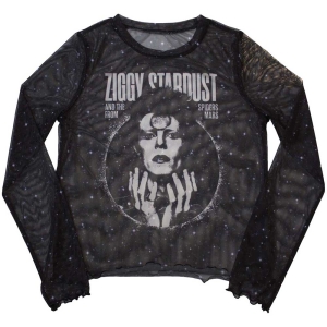 David Bowie - Ziggy V1 Lady Bl Mesh Crop:1Xs in the group MERCHANDISE / Merch / Pop-Rock at Bengans Skivbutik AB (5541406r)
