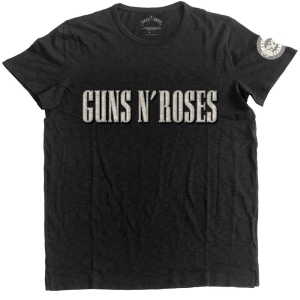 Guns N Roses - Logo & Bullet Circle App Slub Uni Bl in the group MERCHANDISE / T-shirt / Heavy Metal at Bengans Skivbutik AB (5542201r)