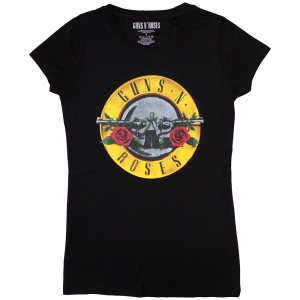 Guns N Roses - Classic Bullet Logo Skinny Lady Bl M in the group MERCHANDISE / T-shirt / Heavy Metal at Bengans Skivbutik AB (5542218r)