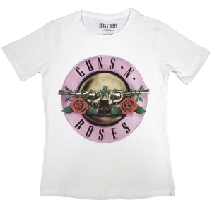 Guns N Roses - Classic Logo Lady Wht S in the group MERCHANDISE / T-shirt / Heavy Metal at Bengans Skivbutik AB (5542223r)