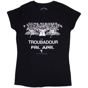 Guns N Roses - Troubadour Flyer Lady Bl S in the group MERCHANDISE / T-shirt / Heavy Metal at Bengans Skivbutik AB (5542273r)