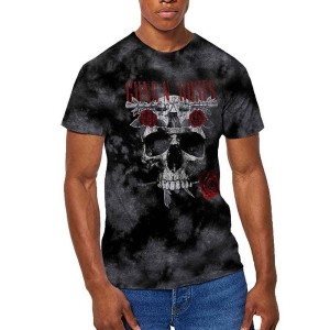 Guns N Roses - Flower Skull Uni Grey Dip-Dye S in the group MERCHANDISE / T-shirt / Heavy Metal at Bengans Skivbutik AB (5542308r)