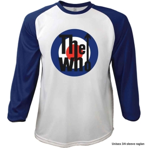 The Who - Target Logo Uni Navy/Wht Raglan:  M in the group MERCHANDISE / T-shirt / Pop-Rock at Bengans Skivbutik AB (5542576r)