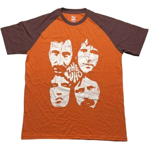 The Who - Faces Uni Orange/Brown Raglan: S in the group MERCHANDISE / T-shirt / Pop-Rock at Bengans Skivbutik AB (5542578r)