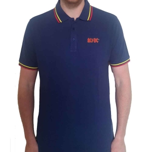 Ac/Dc - Classic Logo Uni Navy Piké: in the group MERCHANDISE / T-shirt / Heavy Metal at Bengans Skivbutik AB (5542808r)