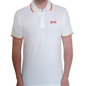 Ac/Dc - Classic Logo Uni Wht Piké:  in the group MERCH / Minsishops-merch / Ac/Dc at Bengans Skivbutik AB (5542809r)