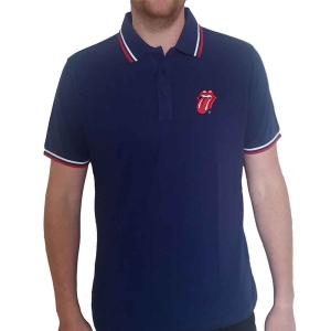 Rolling Stones - Classic Tongue Uni Navy Piké:  in the group MERCHANDISE / T-shirt / Pop-Rock at Bengans Skivbutik AB (5542828r)