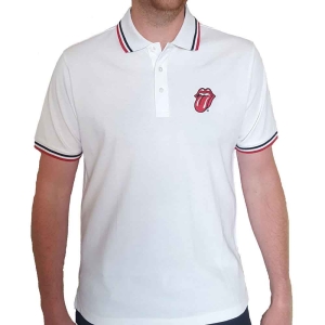 Rolling Stones - Classic Tongue Uni Wht Piké: in the group MERCHANDISE / T-shirt / Pop-Rock at Bengans Skivbutik AB (5542829r)