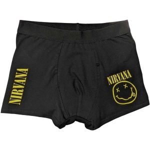 Nirvana - Yellow Smiley Uni Bl Boxers: in the group MERCHANDISE / Merch / Hårdrock at Bengans Skivbutik AB (5542958r)