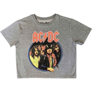 Ac/Dc - Highway To Hell Circle Lady Grey Crop To in the group MERCHANDISE / T-shirt / Heavy Metal at Bengans Skivbutik AB (5543151r)