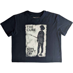The Cure - Boys Don't Cry B&W Lady Navy Crop Top: in the group MERCHANDISE / T-shirt / Heavy Metal at Bengans Skivbutik AB (5543154r)